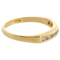 18 carat gold ring channel set with diamonds-Vintage Rings-The Antique Ring Shop