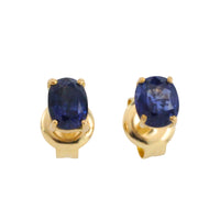 Sapphire studs in 18 carat gold-Earrings-The Antique Ring Shop