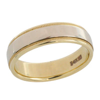 14 carat yellow and white gold band-wedding rings-The Antique Ring Shop