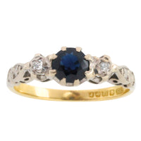 Vintage sapphire and diamond ring