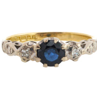 Vintage sapphire and diamond ring