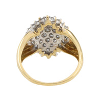 Diamond navette cluster ring in 18 carat gold-Vintage Rings-The Antique Ring Shop