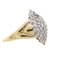 Diamond navette cluster ring in 18 carat gold-Vintage Rings-The Antique Ring Shop