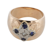 Sapphire and diamond band in 14 carat gold-vintage rings-The Antique Ring Shop