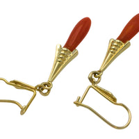 Vinateg 14 carat gold pendant earrings-Earrings-The Antique Ring Shop