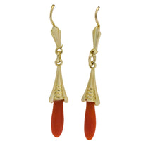 Vinateg 14 carat gold pendant earrings-Earrings-The Antique Ring Shop