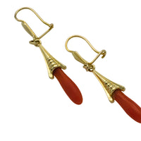 Vinateg 14 carat gold pendant earrings-Earrings-The Antique Ring Shop