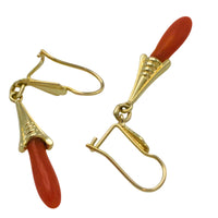 Vinateg 14 carat gold pendant earrings-Earrings-The Antique Ring Shop