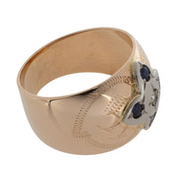 Sapphire and diamond band in 14 carat gold-vintage rings-The Antique Ring Shop