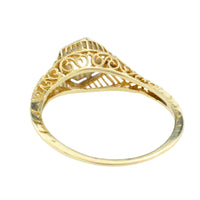 Vintage white sapphire yellow and white gold ring-Vintage Rings-The Antique Ring Shop