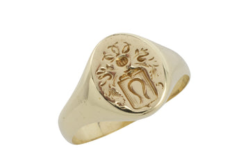 Vintage signet ring in 14 carat gold-mens rings-The Antique Ring Shop
