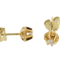 Vintage diamond studs in 14 carat gold-Earrings-The Antique Ring Shop