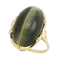 Tigers eye ring in 14 carat gold-The Antique Ring Shop