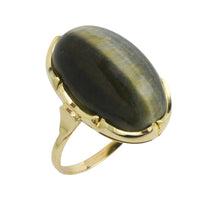 Tigers eye ring in 14 carat gold-The Antique Ring Shop