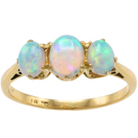 Three stone opal ring in 18 carat gold-Vintage Rings-The Antique Ring Shop