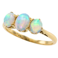Three stone opal ring in 18 carat gold-Vintage Rings-The Antique Ring Shop