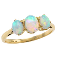 Three stone opal ring in 18 carat gold-Vintage Rings-The Antique Ring Shop