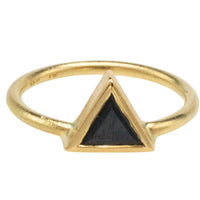 Black diamond ring in 18 carat gold-Vintage Rings-The Antique Ring Shop