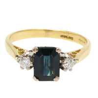 Vintage sapphire and diamond ring-Vintage Rings-The Antique Ring Shop