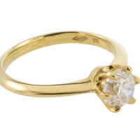 One carat diamond solitaire in 18 carat gold-engagement rings-The Antique Ring Shop