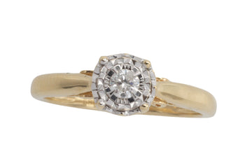 Illusion set diamond ring-engagement rings-The Antique Ring Shop