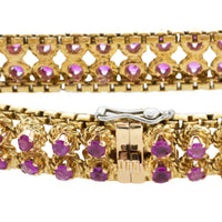 Ruby bracelet in 18 carat gold-Bracelets-The Antique Ring Shop