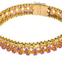 Ruby bracelet in 18 carat gold-Bracelets-The Antique Ring Shop