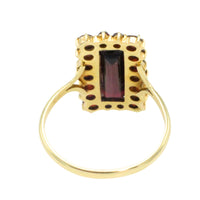 Rectangular garnet ring in 14 carat gold-Rings-The Antique Ring Shop