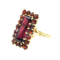 Rectangular garnet ring in 14 carat gold-Rings-The Antique Ring Shop