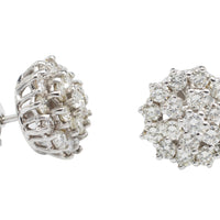Diamond cluster studs in 18 carat gold-Earrings-The Antique Ring Shop