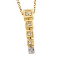 Diamond pendant in 14 carat gold-Pendants-The Antique Ring Shop
