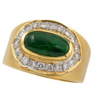 Jade and diamond ring in 18 carat gold-Vintage Rings-The Antique Ring Shop