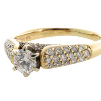 Brilliant cut diamond ring in 14 carat gold-engagement rings-The Antique Ring Shop