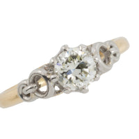 Diamond solitaire ring in platinum and gold-engagement rings-The Antique Ring Shop
