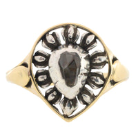 Antique rose diamond ring in silver and gold