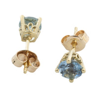 Aquamarine studs in 14 carat gold-Earrings-The Antique Ring Shop