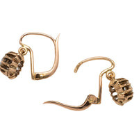 Rose diamond pendant earrings-Earrings-The Antique Ring Shop