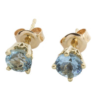 Aquamarine studs in 14 carat gold-Earrings-The Antique Ring Shop