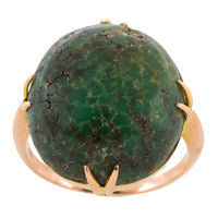 Cabochon turquoise ring in 18 carat gold-Antique rings-The Antique Ring Shop