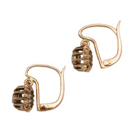 Rose diamond pendant earrings-Earrings-The Antique Ring Shop