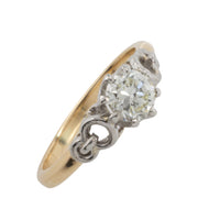 Diamond solitaire ring in platinum and gold-engagement rings-The Antique Ring Shop