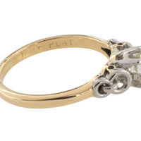 Diamond solitaire ring in platinum and gold-engagement rings-The Antique Ring Shop