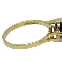 Vintage garnet and diamond ring in 14 carat gold