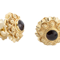 Garnet earrings in 14 carat gold-Earrings-The Antique Ring Shop