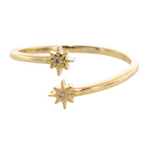 Diamond star ring in 14 carat gold-Vintage Rings-The Antique Ring Shop