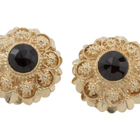 Garnet earrings in 14 carat gold-Earrings-The Antique Ring Shop