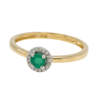 Vintage emerald and diamond cluster ring-engagement rings-The Antique Ring Shop