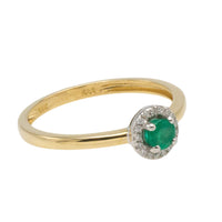 Vintage emerald and diamond cluster ring-engagement rings-The Antique Ring Shop