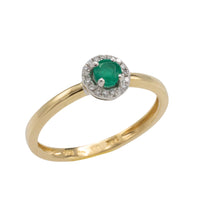 Vintage emerald and diamond cluster ring-engagement rings-The Antique Ring Shop