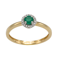 Vintage emerald and diamond cluster ring-engagement rings-The Antique Ring Shop